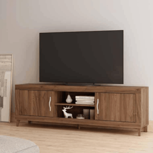 Mueble TV 2 puertas + 2 huecos color java