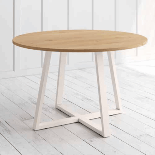 Mesa redonda fija con estructura marfil