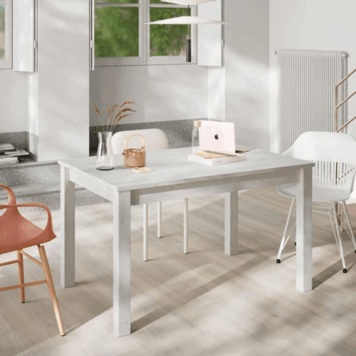 Mesa rectangular extensible sin corte en el centro