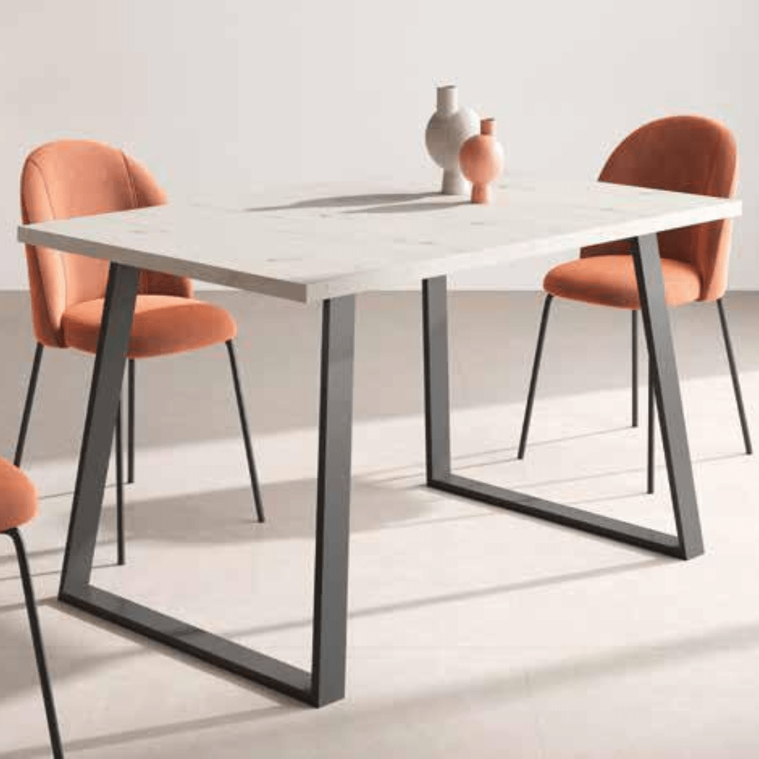 Mesa fija de 120 cm con patas metálicas