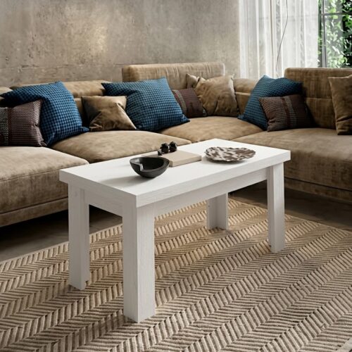 Mesa de centro elevable con patas en L