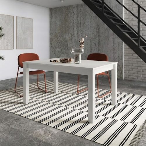 Mesa rectangular extensible 135/180 cm con patas cuadradas