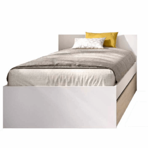 Cama 90x190 cm + cama arrastre blanco/natural