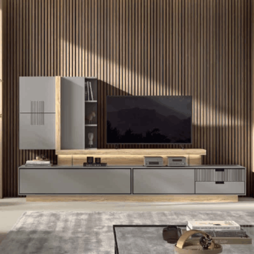 Mueble modular de salón alabama/gris/grafito