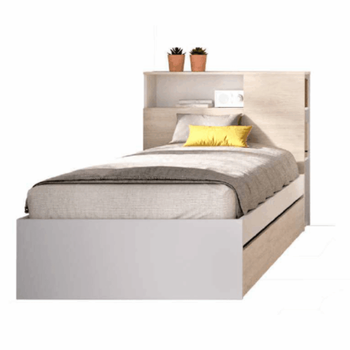 Cabezal + aro de cama 90x190 cm + cama de arrastre
