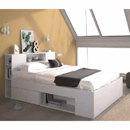 Cama de matrimonio compacta con almacenaje 150X190 CM