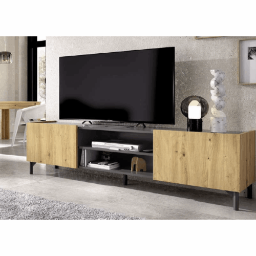 Mueble bajo para TV grafito/nordic