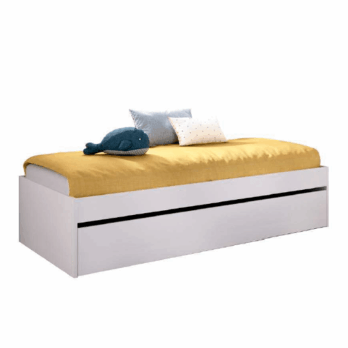 Aro de cama 90x190 cm blanca + cama de arrastre