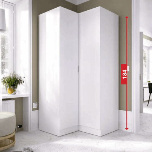 Armario rinconera 184 cm alto con dos puertas