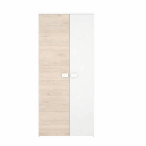 Armario de 2 puertas blanco/natural