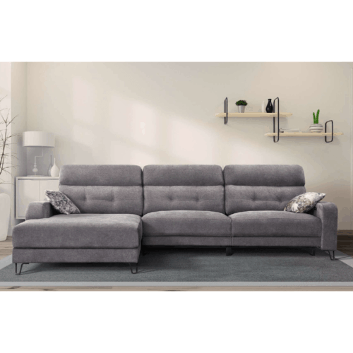 Sofá de 3 plazas + chaiselongue eléctrico Chiara