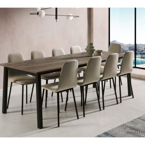 Mesa de comedor extensible tapa laminada