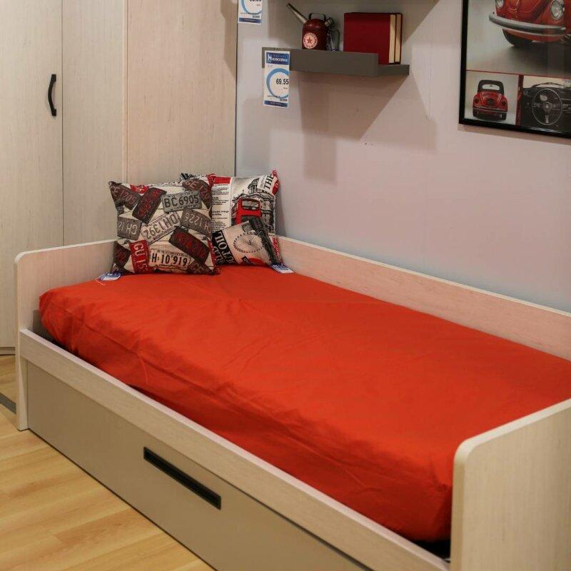 Cama nido y armario rinconero color abedul gris 2