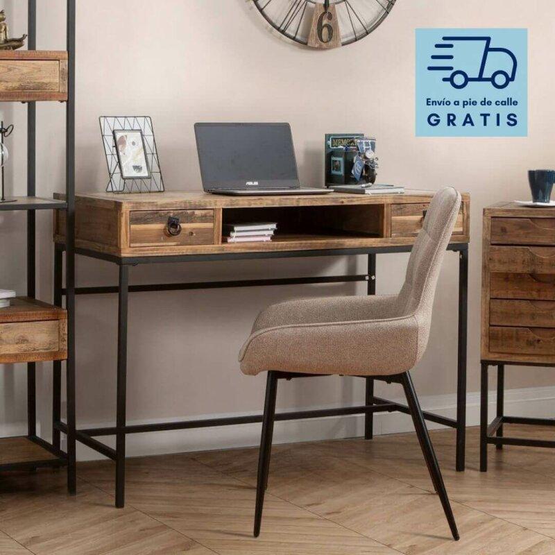 escritorio estilo country en madera de abeto