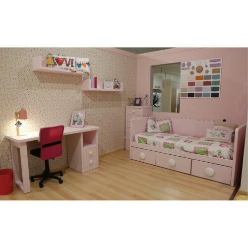 Dormitorio juvenil completo con escritorio y sifonier