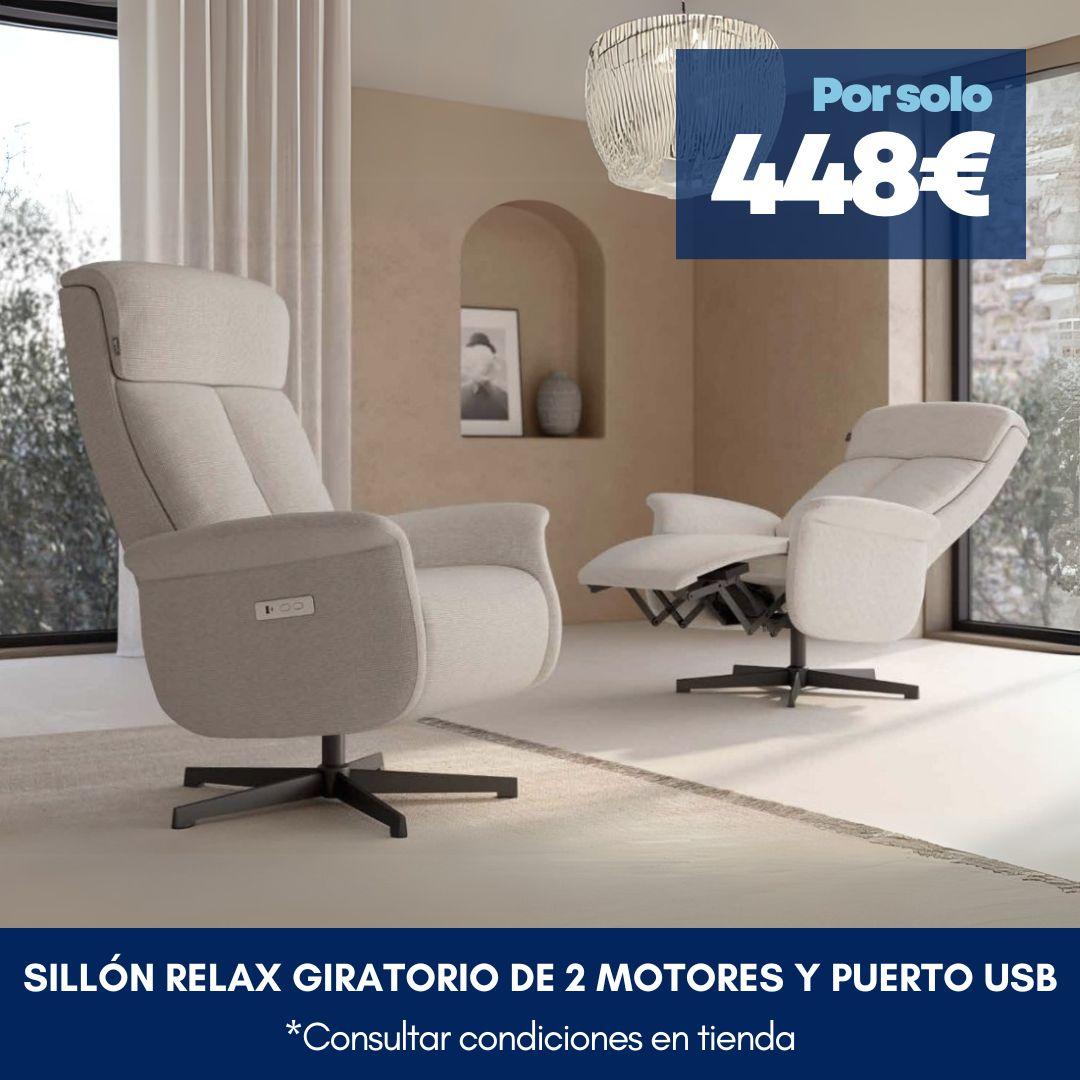 sillon relax de dos motores y puerto usb