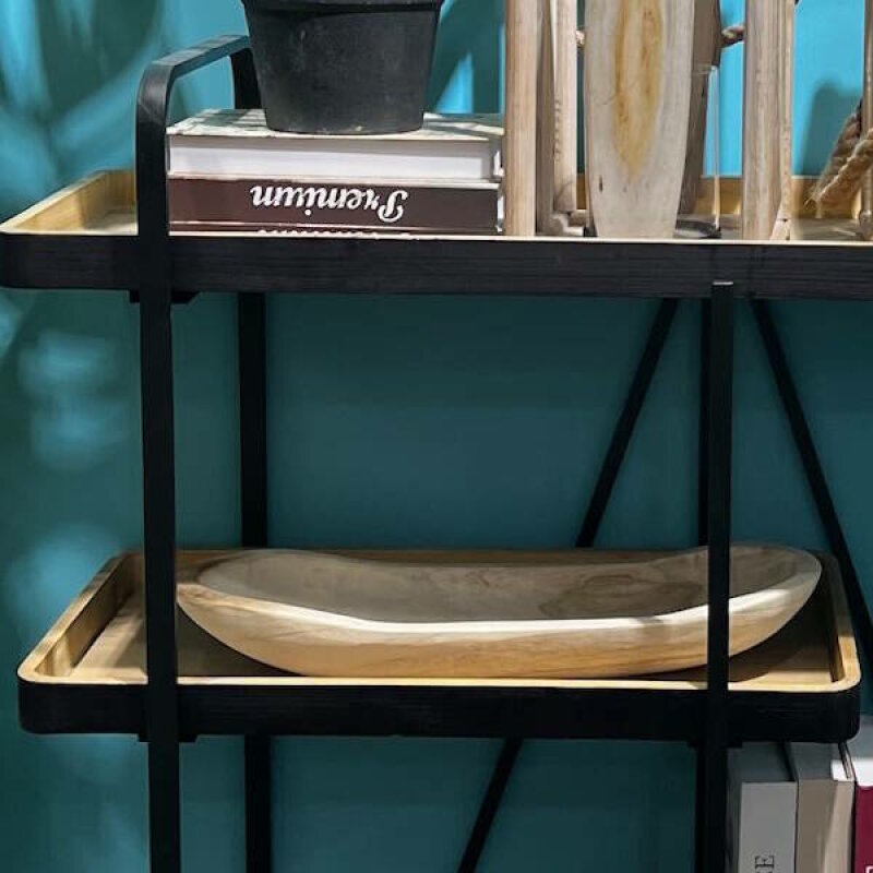 Estantería metálica con estantes de madera de abeto - Imagen 2