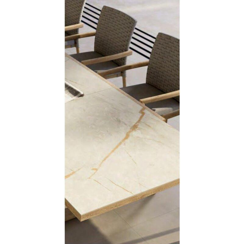 Mesa extensible Sifo de aluminio y piedra