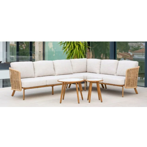 Conjunto de sofá y mesa con estilo natural