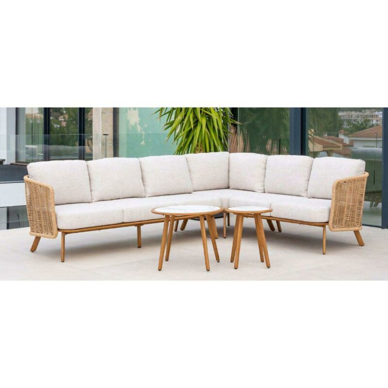 Conjunto de sofá y mesa con estilo natural