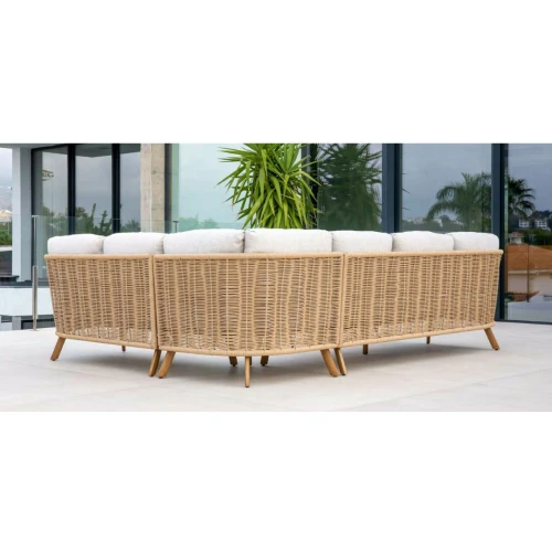Conjunto de sofá y mesa con fibra sintetica