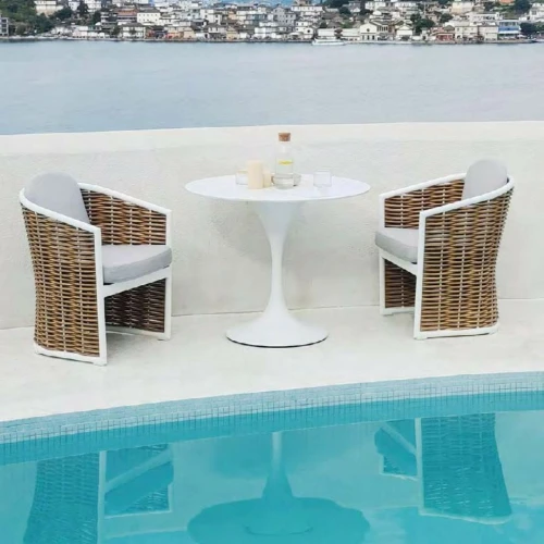 Set de jardín Coral con mesa y 2 butacas de aluminio