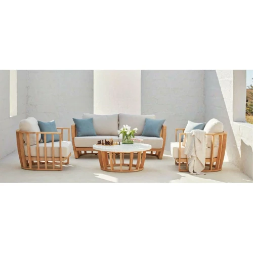 Set de jardín Manila de 4 plazas en madera de acacia