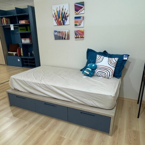 Cama nido con 3 cajones para colchón de 105x190cm