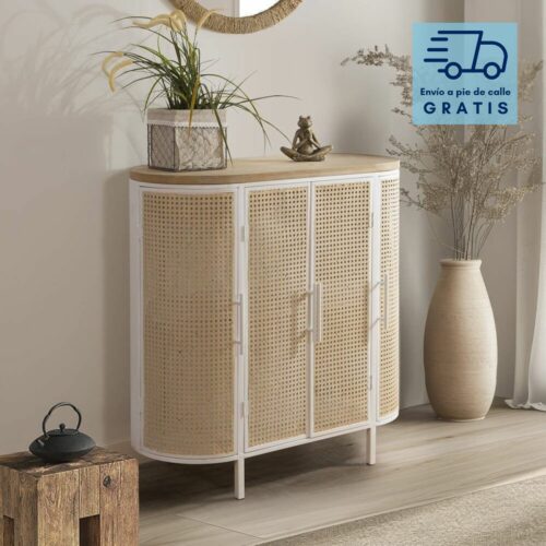 Mueble auxiliar estilo vintage de metal y madera