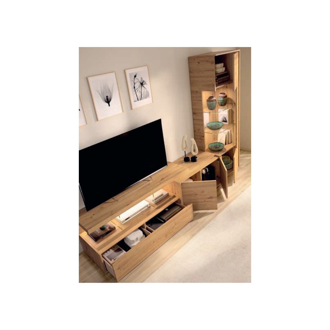 Composición de salón mueble TV y vitrina 264cm nordic - Imagen 2
