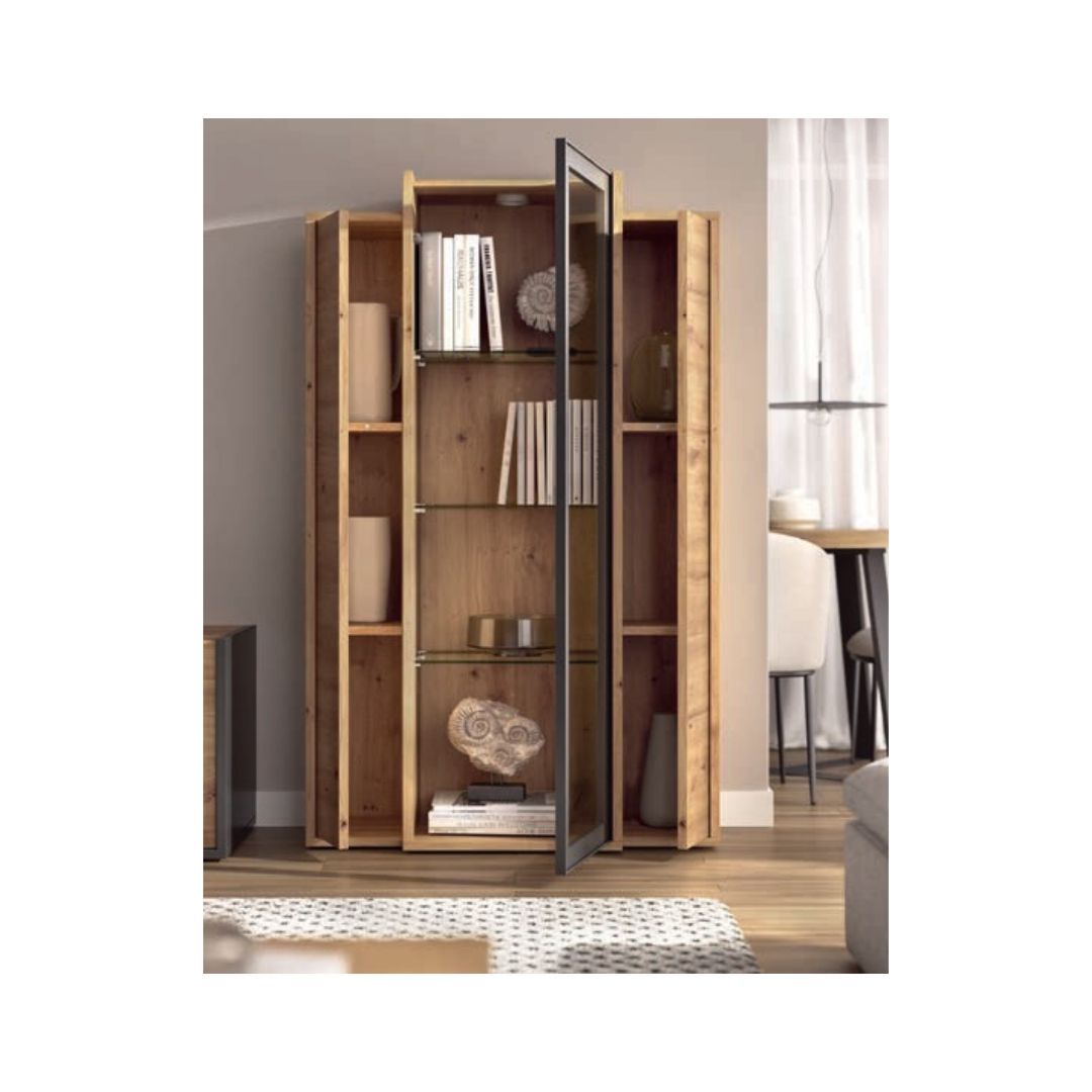 Composición mueble tv y amplia vitrina con 3 puertas - Imagen 2