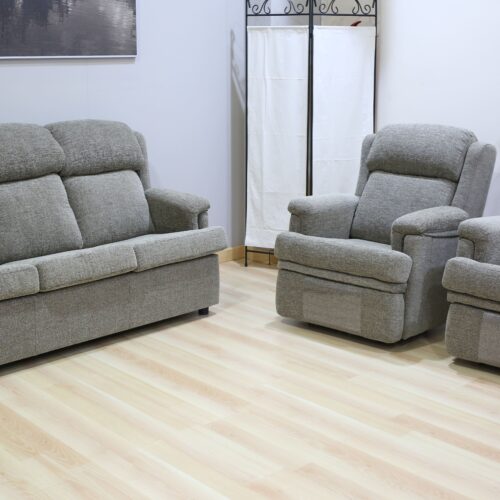Sofá fijo 3 asientos y 2 sillones motorizados