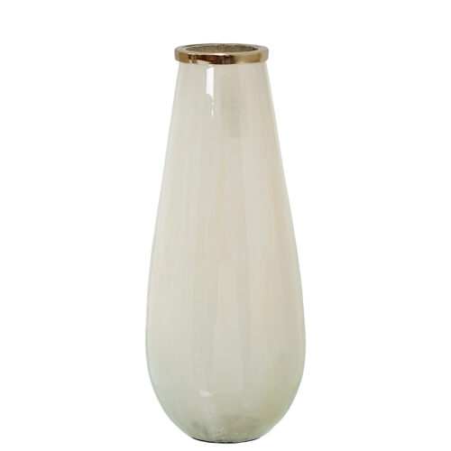 JARRÓN CRISTAL 38CM C/FILO ALU