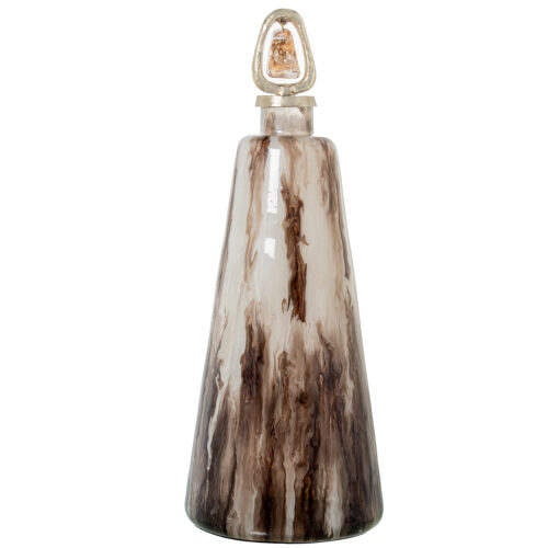 TIBOR CRISTAL 71CM C/TAPON ALUMINIO DORADO Y RESINA