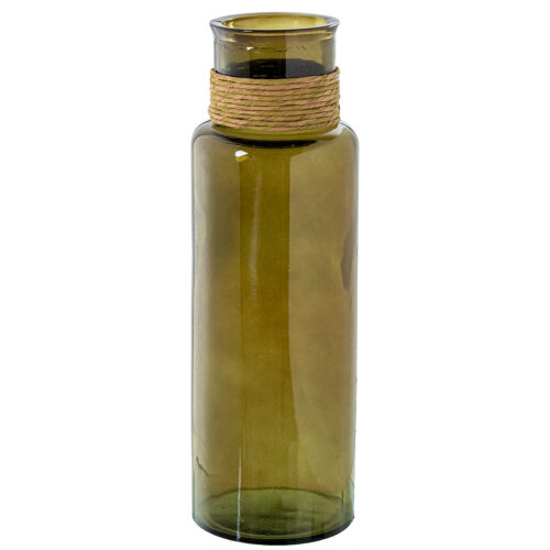 JARRÓN VIDRIO RECICLADO 45CM MRANSPARENTE C/ENEA