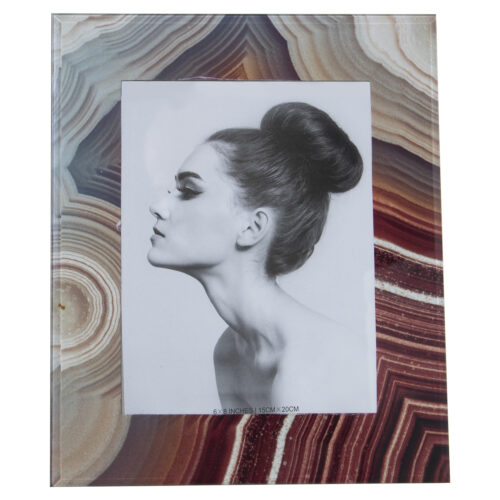 PORTAFOTOS 15X20CM CRISTAL BURDEOS/BEIGE CAPAS