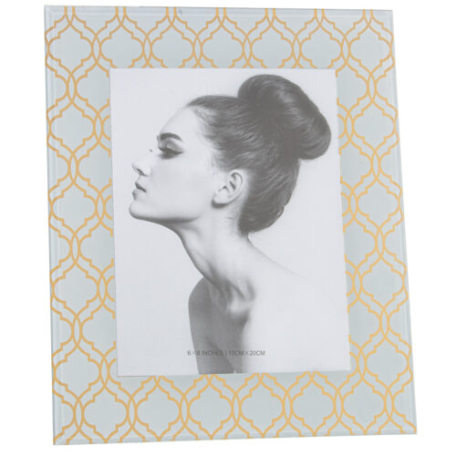 PORTAFOTOS 15X20CM CRISTAL VERDE/DORADO