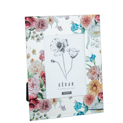 PORTAFOTOS CRISTAL 10X15CM FLO