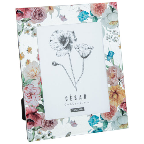 PORTAFOTOS CRISTAL 15X20CM FLORES