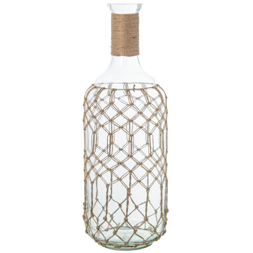 JARRÓN BOTELLA CRISTAL 54CM C/OPACO