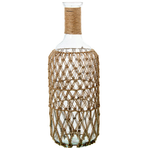 JARRÓN BOTELLA 54CM CRISTAL C/CUERDA