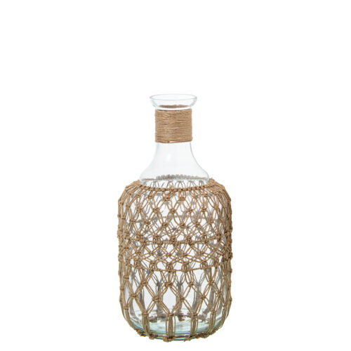 JARRÓN BOTELLA 38CM CRISTAL C/CUERDA