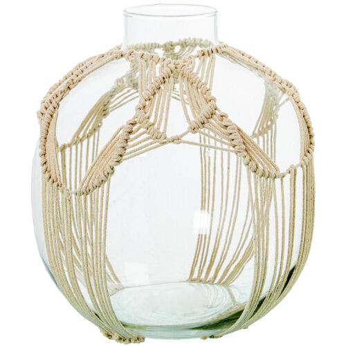 JARRÓN CRISTAL 23CM C/CUERDAM C/CUERDA