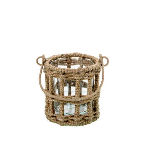 PORTAVELAS CRISTAL C/CUERDA