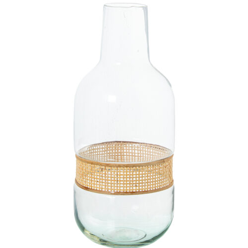 JARRÓN CRISTAL C/MIMBRE