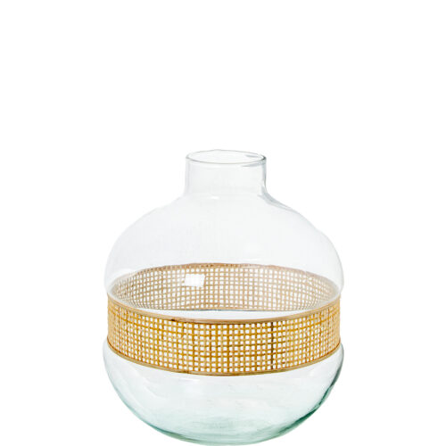 JARRÓN CRISTAL C/MIMBRE