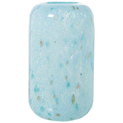 JARRÓN CRISTAL CELESTE MOTEADO