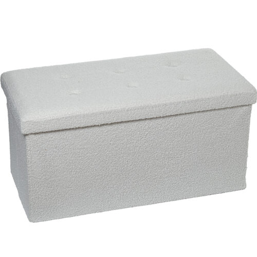 PUF PLEGABLE POLIÉSTER BLANCO ALMACENAJE