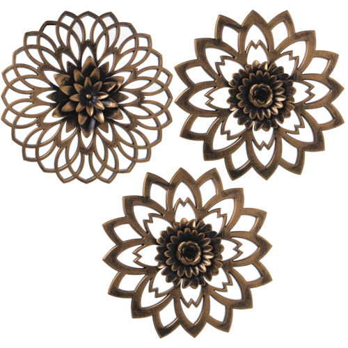 SET 3 ADORNOS PARED MELAMINA DLATA ENVEJECIDA