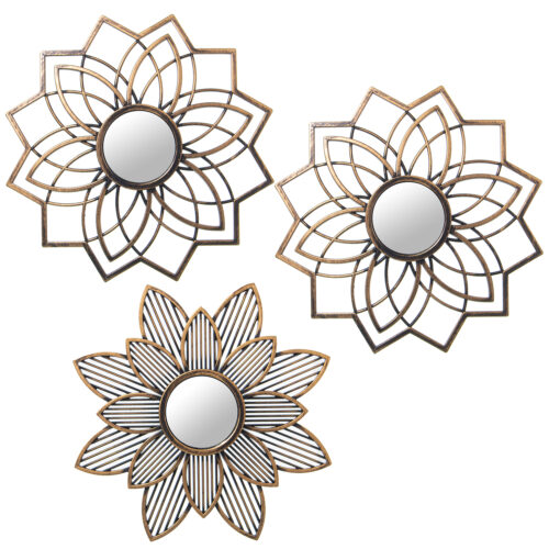 SET 3 ADORNOS PARED ESPEJO C/MLATEADA C/ESPEJO